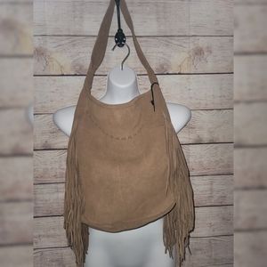 MARGOT SUEDE FRINGE SHOULDER BAG
